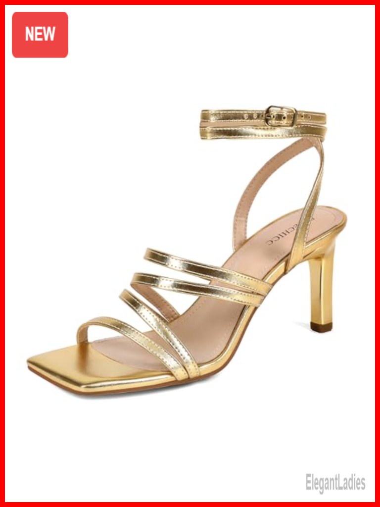 Square Open Toe Chunky Heel Sandals With Ankle Strap
